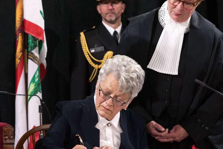 Antoinette Perry officially takes office as Prince Edward Island's 42nd Lieutenant Governor during a ceremony at the Tignish Parish Centre, 2017