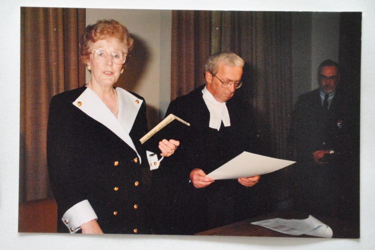 Hon. Marion L. Reid at swearing-in ceremony as Speaker of the House