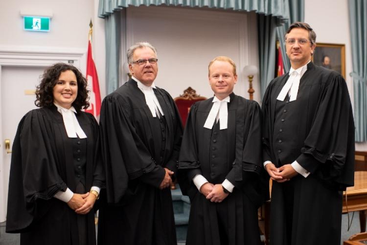 Officers of the House with the Speaker in the Legislative chamber, PEI